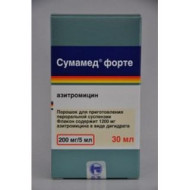 Сумамед форте 200 мг/5 мл 30 мл пор.д/сусп. для приема внутрь