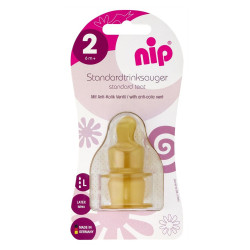 Nip Соска для бутылочки, латекс размер 2 (6мес) Nip Соска для бутылочки, латекс размер 2 (6мес)