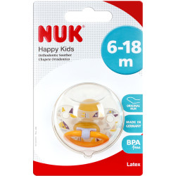 NUK Соска-пустышка латекс 6-18 мес Classic Happy Kids 10733607