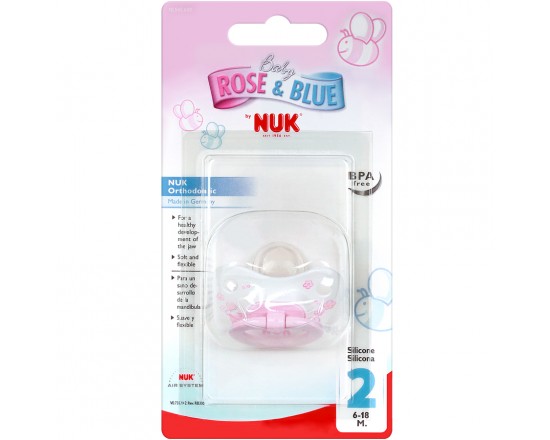 NUK Соска-пустышка силикон 6-8 мес Baby Rose 10735142