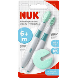 NUK Набор тренировочных щеточек для десен с ограничителем 2 шт (256205)