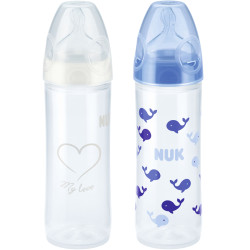 NUK Набор из 2 бутылочек с сосками New Classic, голубой, 250 мл