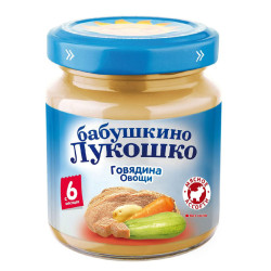 Бабушкино лукошко 100 г пюре рагу овощное с говядиной