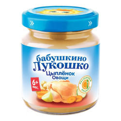 Бабушкино лукошко 100 г пюре рагу овощное с цыпленком