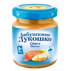 Бабушкино лукошко 100 г пюре сёмга с овощами без соли