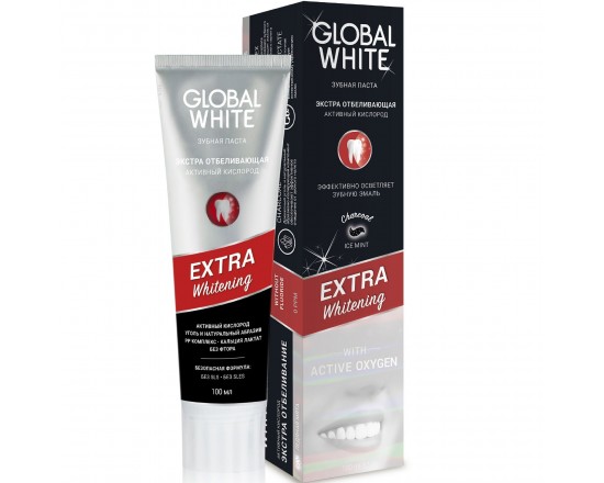 Global White зубная паста Активный кислород экстра отбеливающая 100 мл