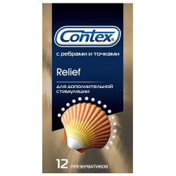 Презервативы Contex №12 Relief с ребрами и точками