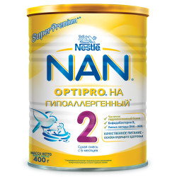 Смесь молочная Nan 400 г, гипоаллергенный 2 с 6 месяцев Смесь молочная Nan 400 г, гипоаллергенный 2 с 6 месяцев